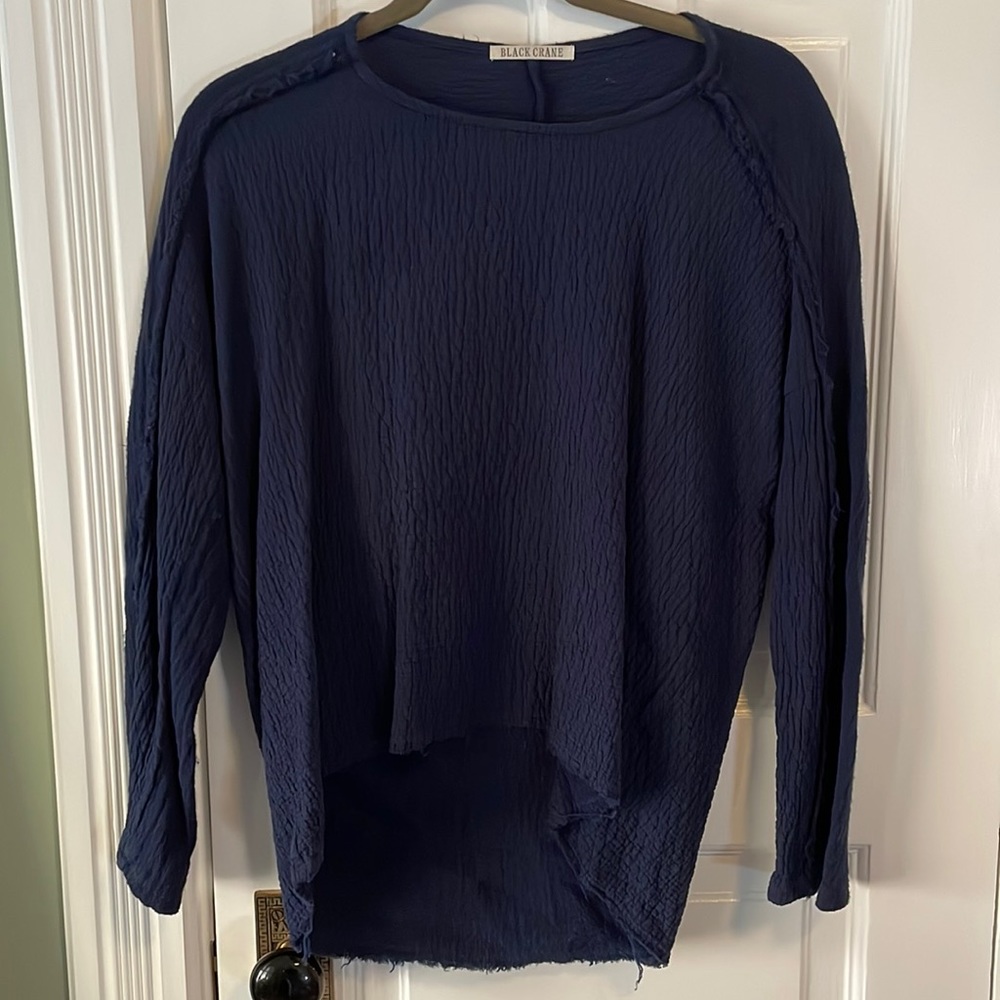 Black Crane, 100% cotton, made in USA, size small. Great condition